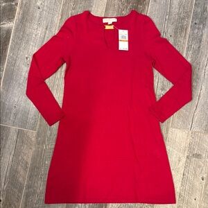NWT Michael by Michael Kors Red Long Sleeve Knit Dress